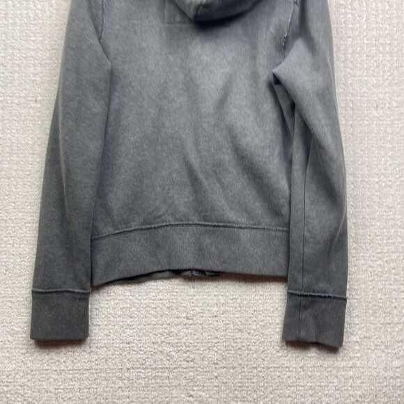 Y2K Hollister Women’s Button Down Oversized Hoodie Size S Grey Fleece Retro Logo - Picture 11 of 11